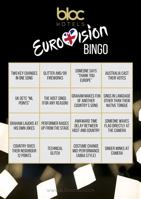 EUROVISION! Bingo Cards to Download, Print and .